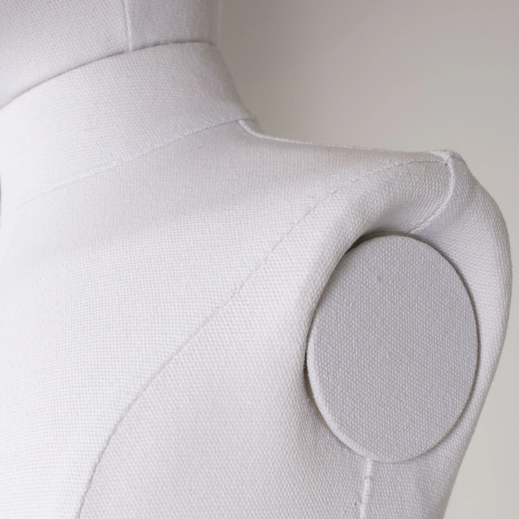 Kindertorso couture met benen, 4 jaar, overtrokken met witte stof, afneembaar hoofd