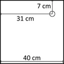 Vierkante voetplaat voor etalagepop 40x40 cm, RVS