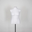 Volslanke damesbuste couture tot onder taille, maat 40-42, overtrokken met witte stof, afneembaar hoofd