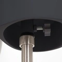 Sport damesbuste zonder benen, grafiet grijs, metalen sokkel, gestilleerd hoofd, pose 251