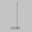 Sport damestorso met benen, grijs, metalen sokkel, abstract hoofd, pose 201