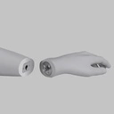 Sport herenbuste zonder benen, grijs, metalen sokkel, abstract hoofd, pose 552