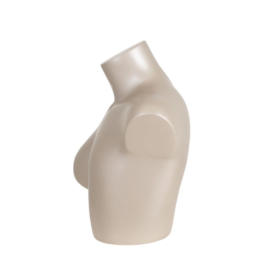 Korte damesbuste 1 borst C-cup, FRP, brons huidskleur (metallic)