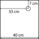 Vierkante paspopvoet 40x40cm, gepoedercoat staal mat wit
