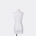 Damesbuste couture met benen, maat 36, overtrokken met witte stof, afneembaar hoofd