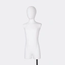 Kindertorso couture met benen, 8 jaar, overtrokken met witte stof, afneembaar hoofd