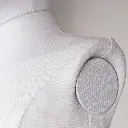 Kindertorso couture met benen, 4 jaar, overtrokken met witte stof, afneembaar hoofd