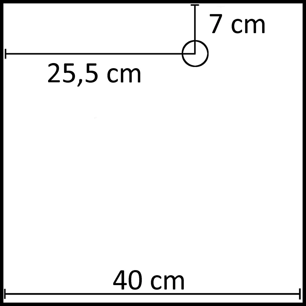 Vierkante voetplaat voor etalagepop 40x40 cm, RVS