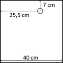 Vierkante voetplaat voor etalagepop 40x40 cm, RVS