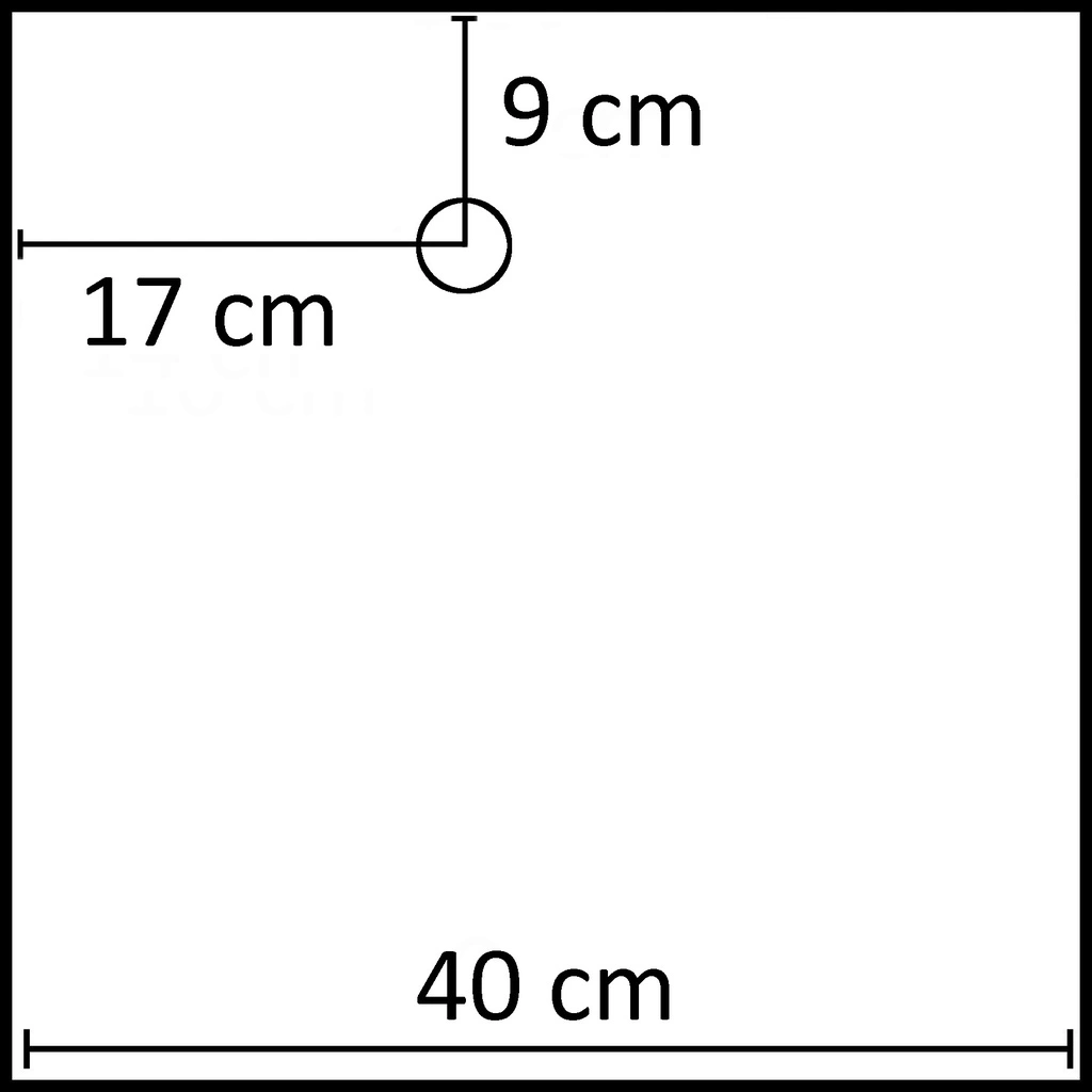Vierkante voetplaat voor etalagepop 40x40 cm, RVS