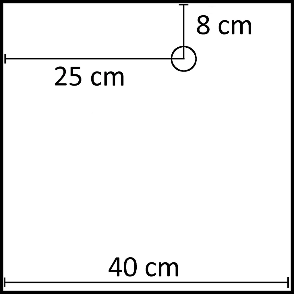 Vierkante voetplaat voor etalagepop 40x40 cm, RVS