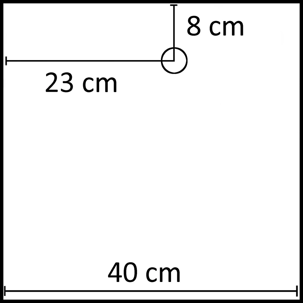 Vierkante voetplaat voor etalagepop 40x40 cm, RVS