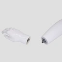 Onbreekbare dames mannequin, semi-abstract hoofd, recycleerbare mannequin uit ABS plastic, glanzend wit, pose 43