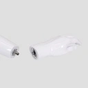 Onbreekbare heren mannequin, semi-abstract hoofd, recycleerbare mannequin uit ABS plastic, glanzend wit, pose 06