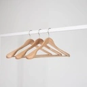 Kledinghanger met broeklat, lotushout, 5 cm schouderbreedte, 44 cm, matte haak - doos van 20 stuks