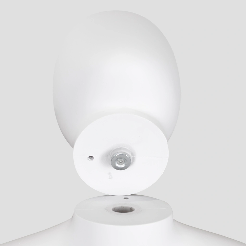 Onbreekbare kinder mannequin, 3-6 maand abstract hoofd, recycleerbare mannequin uit ABS plastic, wit mat, pose 2