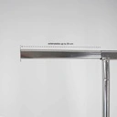 Kledingrek met vaste tussenbar, chroom, 100 cm breed op wielen