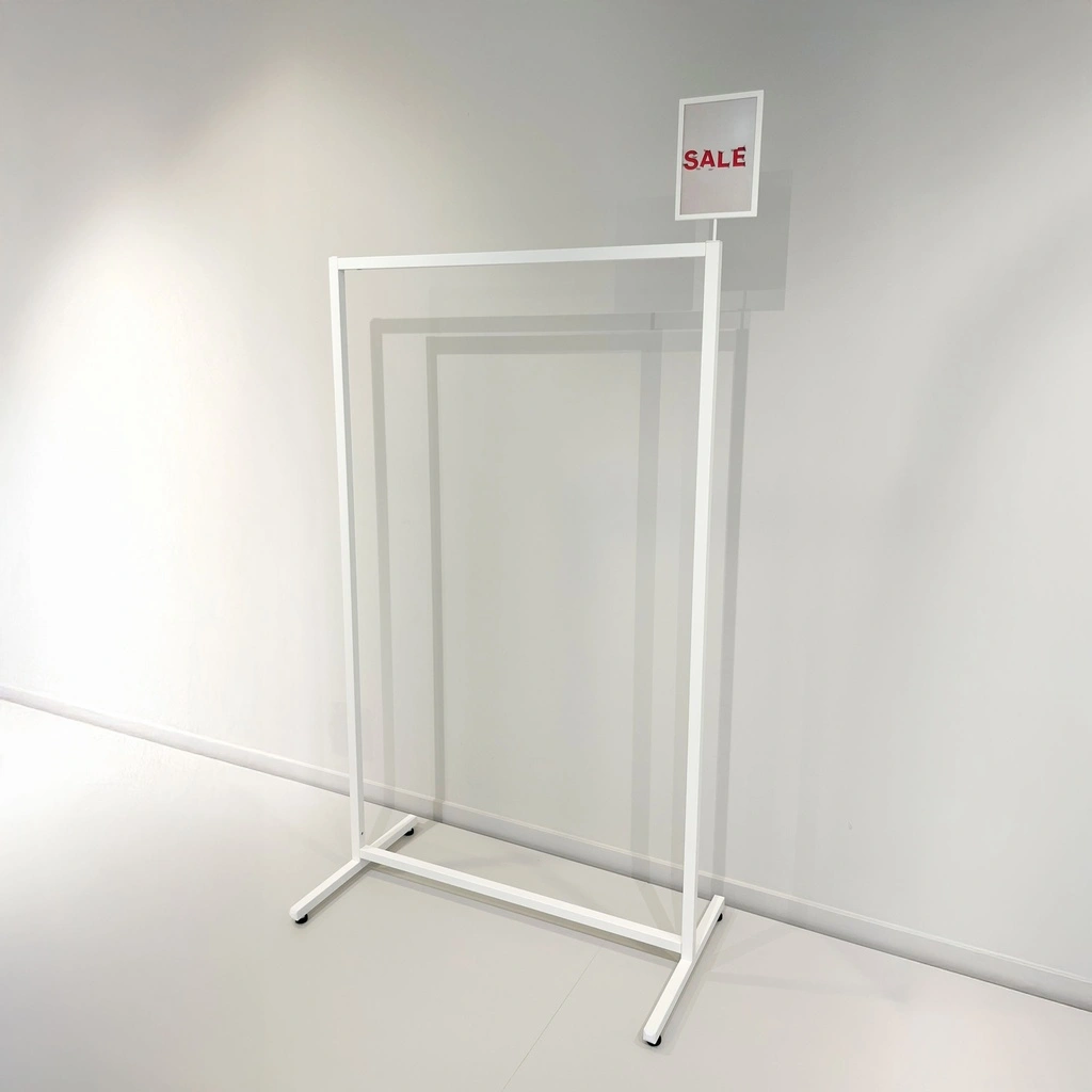 Info signing DIN A5 op kledingrek, zwart