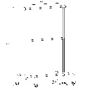 Kledingrek met vaste tussenbar, wit poederlak, 100 cm breed op wielen