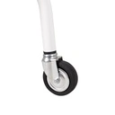 Kledingrek met in hoogte verstelbare tussenbar, wit poederlak, 140 cm breed op wielen