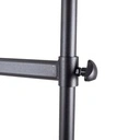 Kledingrek met in hoogte verstelbare tussenbar, zwart poederlak, 140 cm breed op wielen