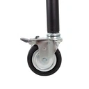 Kledingrek met in hoogte verstelbare tussenbar, zwart poederlak, 140 cm breed op wielen