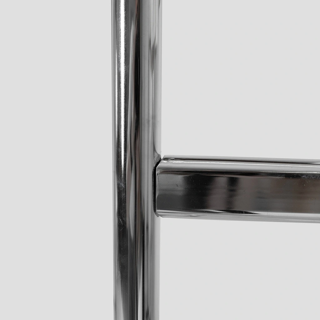 Kledingrek met vaste tussenbar, chroom, 140 cm breed op wielen