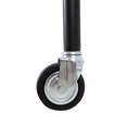 Kledingrek met vaste tussenbar, zwart poederlak, 100 cm breed op wielen