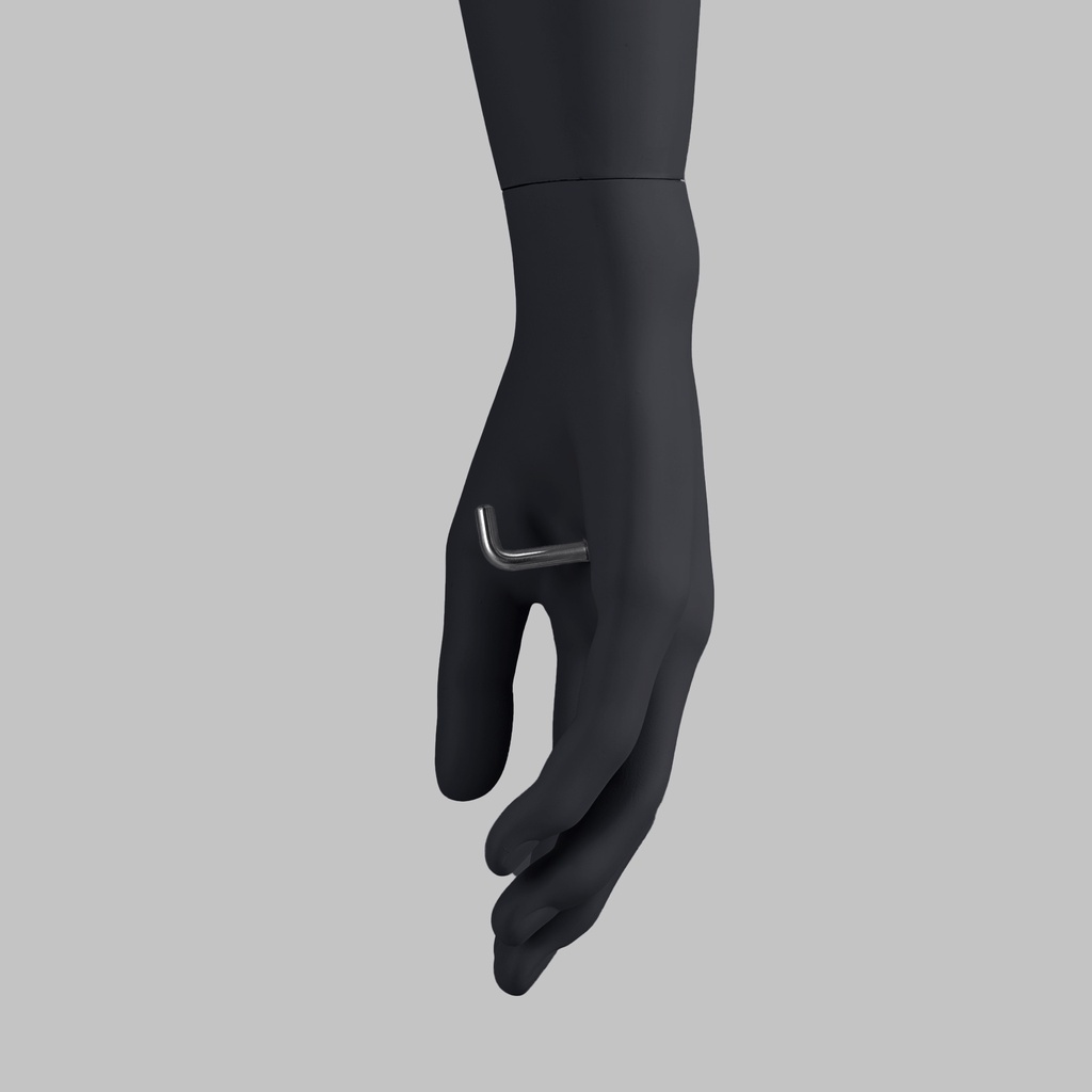 Sport heren mannequin, grafiet grijs, gestilleerd hoofd, zittende pose 332