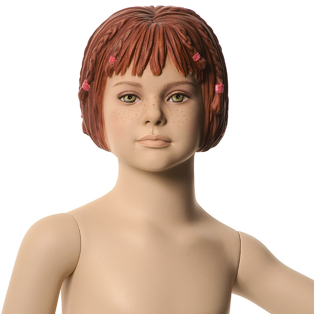 Kinderetalagepop gesculpteerd haar, 4 jr, Q-Kids