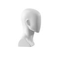 Display met abstract herenhoofd voor accessoires, wit mat