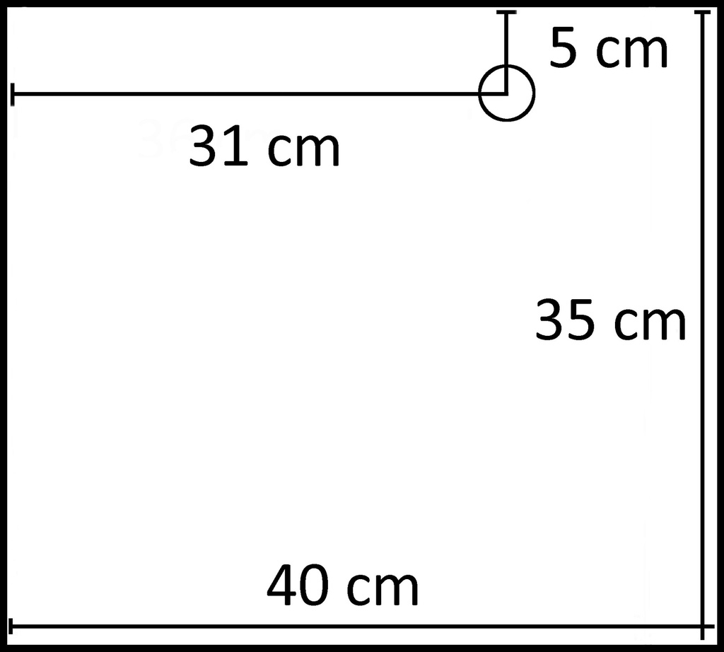 Vierkante voetplaat voor etalagepop 40x35 cm, RVS