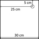 Vierkante voetplaat voor etalagepop 30x30 cm, RVS
