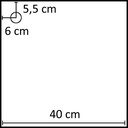 Vierkante voetplaat voor etalagepop 40x40 cm, RVS