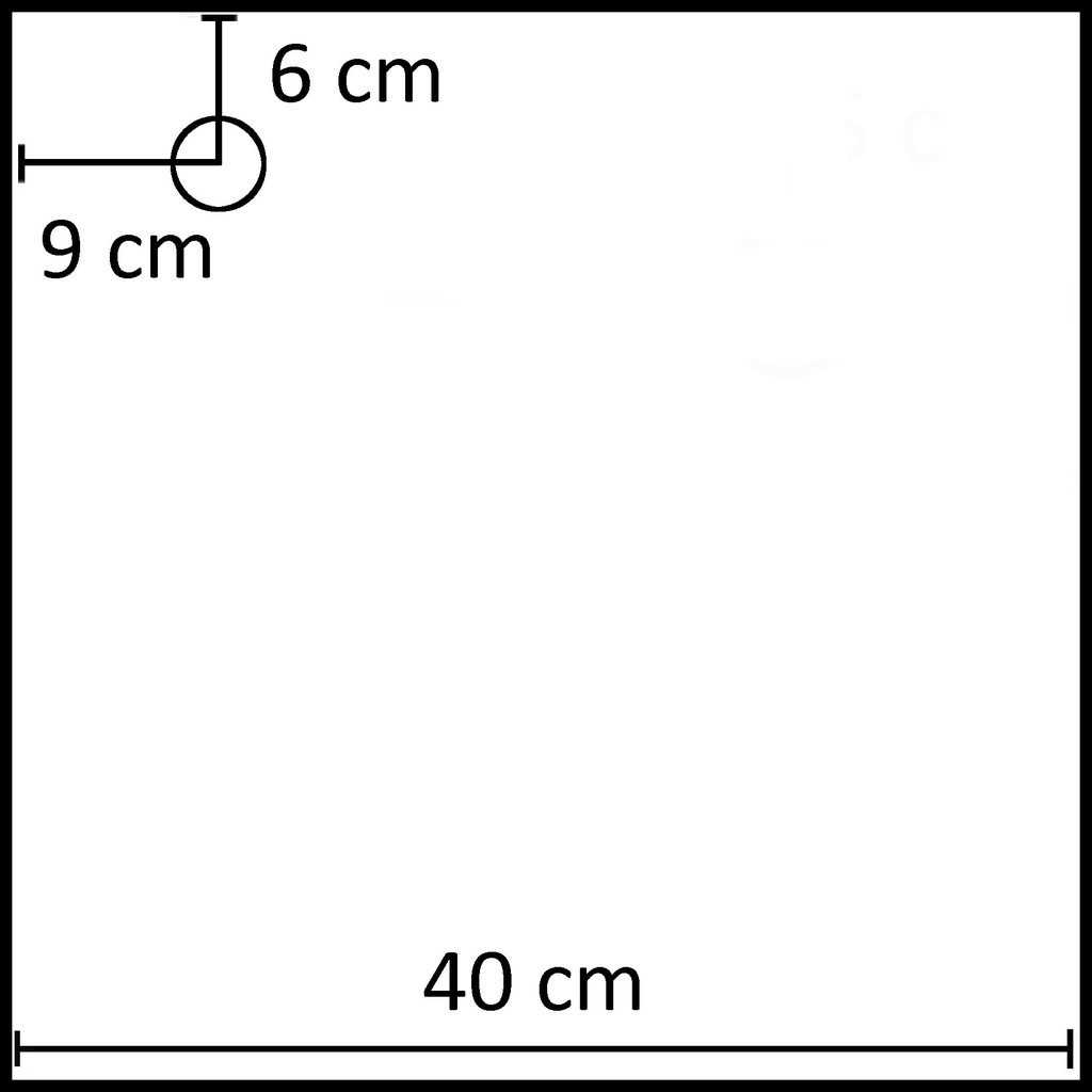 Vierkante voetplaat voor etalagepop 40x40 cm, RVS
