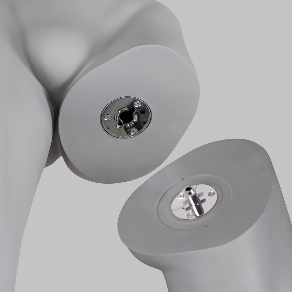 Sport heren mannequin, grijs, abstract hoofd, staande pose 329