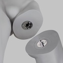 Sport heren mannequin, grijs, abstract hoofd, staande pose 329