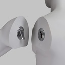 Sport heren mannequin, grijs, abstract hoofd, staande pose 329