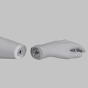 Sport heren mannequin, grijs, abstract hoofd, staande pose 329