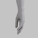 Sport heren mannequin, grijs, abstract hoofd, staande pose 329