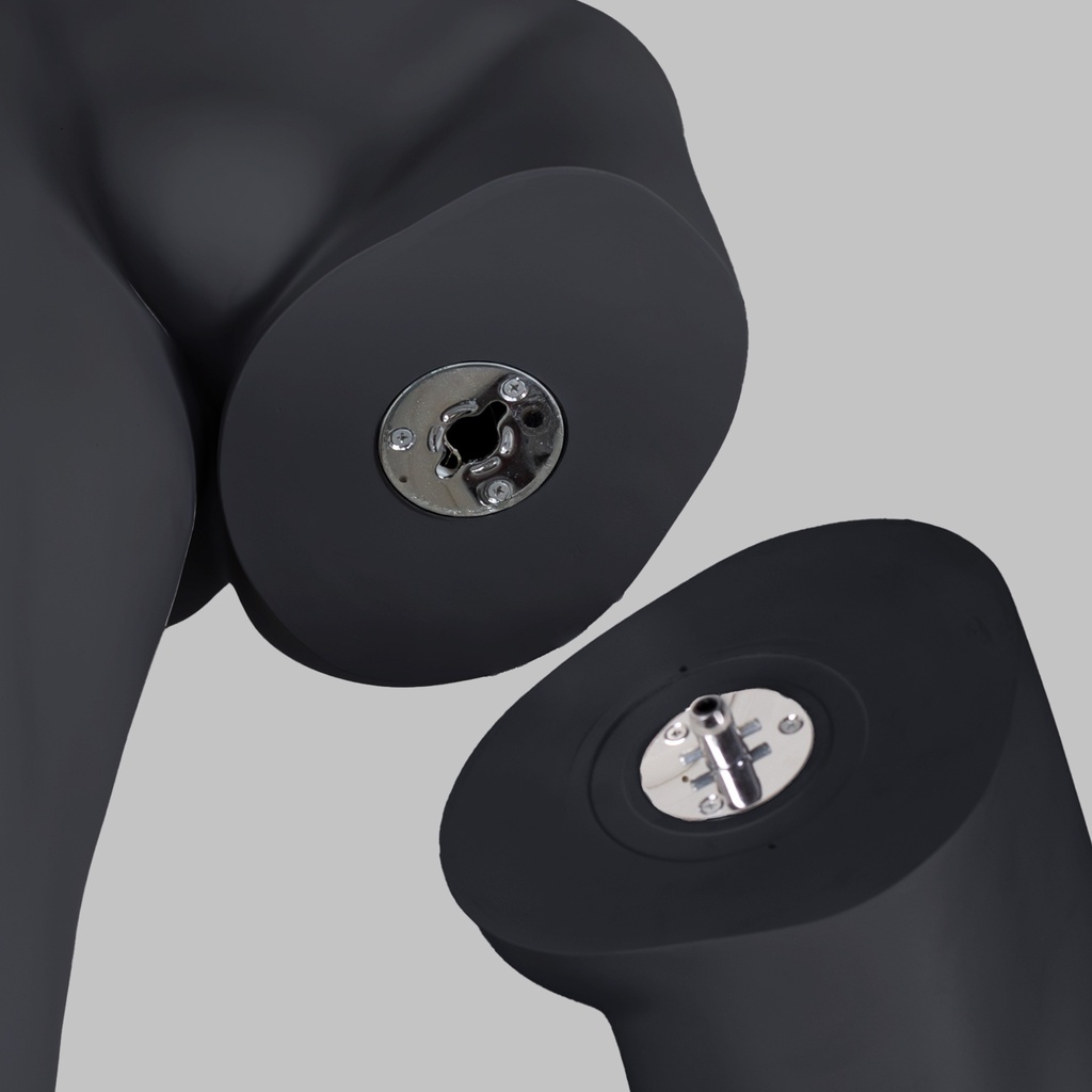 Sport heren mannequin,  grafiet grijs, gestilleerd hoofd, staande pose 329 