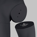 Yoga sport dames mannequin, grafiet grijs, gestilleerd hoofd, zittende pose 124