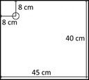 Rechthoekige voetplaat voor etalagepop 45x40 cm, RVS
