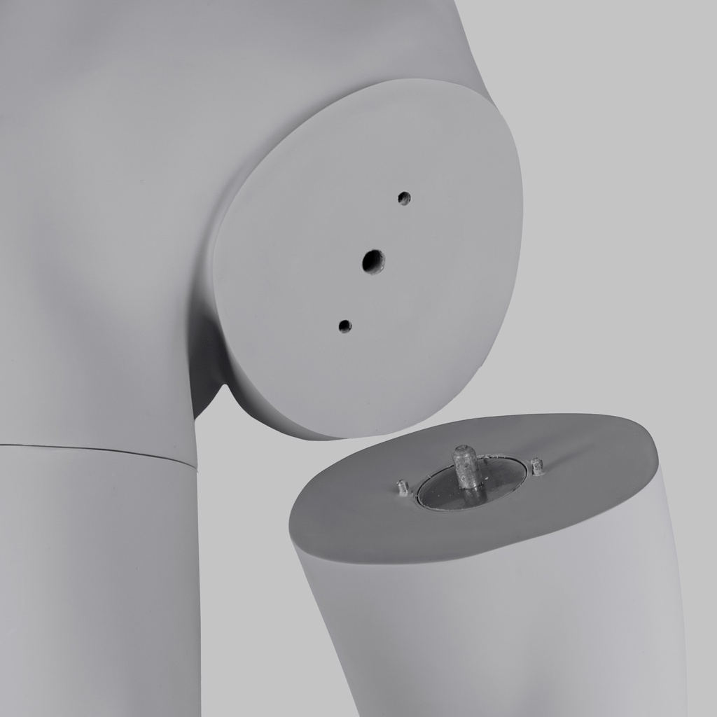 Workout sport dames mannequin, grijs, abstract hoofd, liggende pose 08