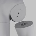 Workout sport dames mannequin, grijs, abstract hoofd, liggende pose 08