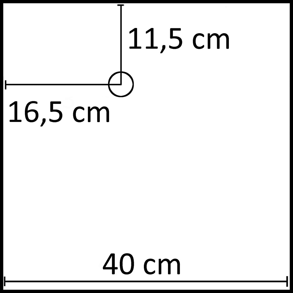 Vierkante voetplaat voor etalagepop 40x40 cm, RVS