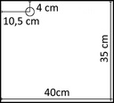 Rechthoekige  etalagepop voetplaat 40x35 cm, wit gelakt staal zonder connector