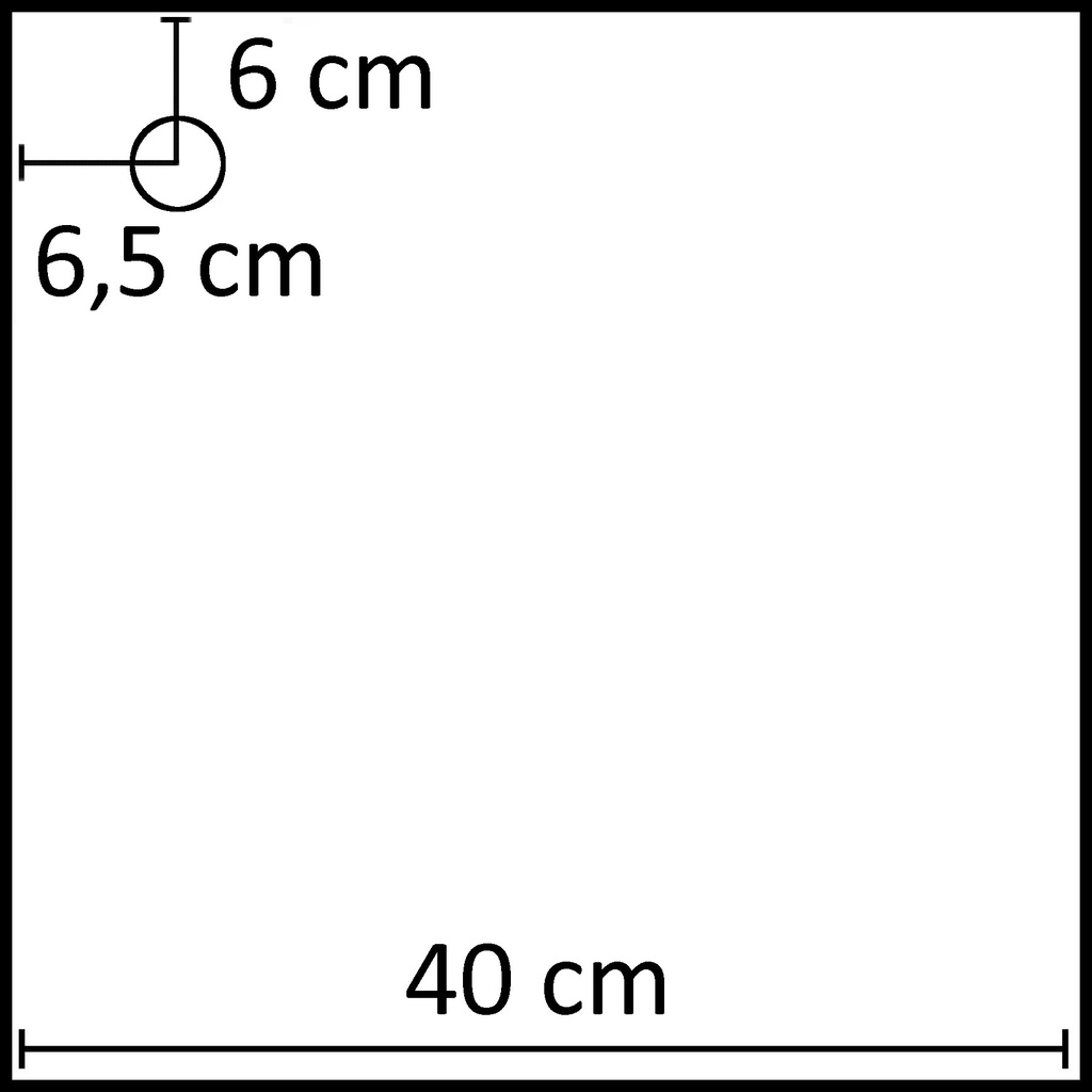 Vierkante voetplaat voor etalagepop 40x40 cm, RVS