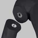 Sport dames mannequin, grafiet grijs, gestilleerd hoofd, zittende pose 54