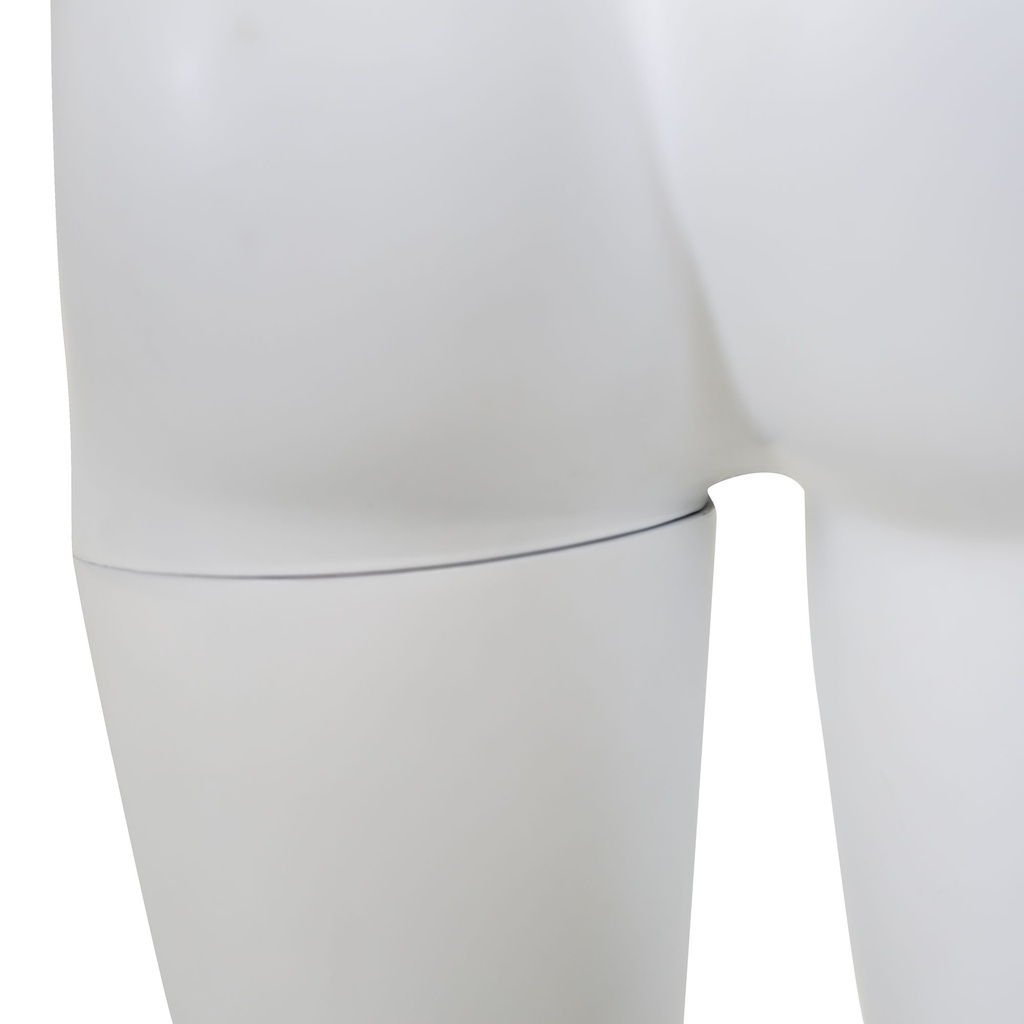 Witte broekendisplay heren, kunststof, metalen voetplaat en kuitpin